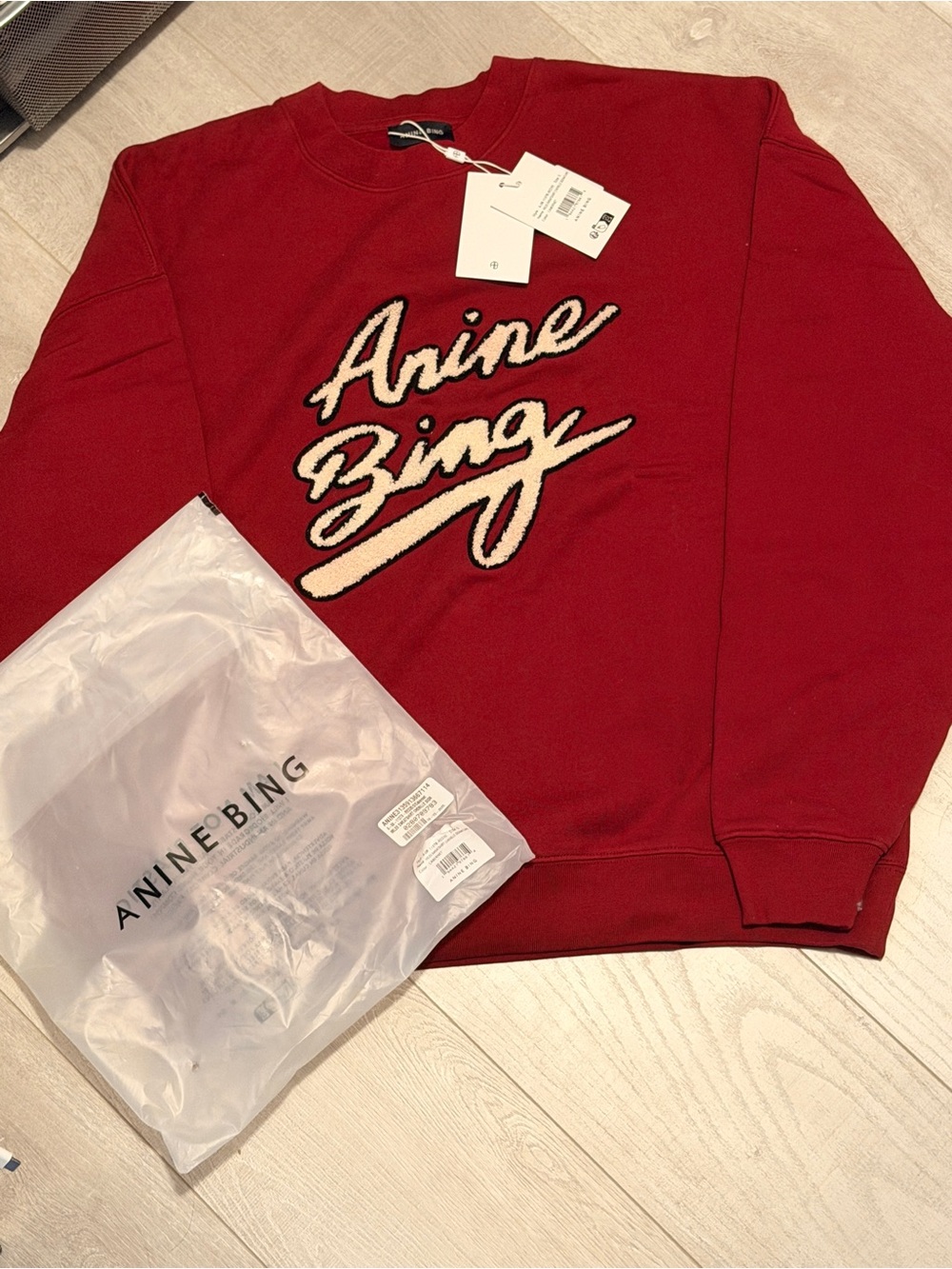Brand 🆕 Anine Bing Miles Chenille Signature Sweatshirt - Picture 8 of 8
